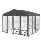 10x10 Outdoor Dog Kennel with Door Roof