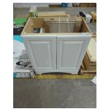 30-1/8" x 18-3/4" x 32-1/4" White Vanity w/ Top