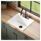 Jackson 25in 3-Hole Drop-In Sink Crisp White