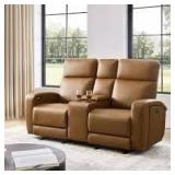 Gonzalo Camel 37 in. Faux Leather Rectangle
