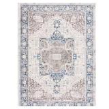 Silky Medallion Multi 5x7 Polyester Rug