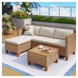 Brown 3-Piece Outdoor Wicker Patio Set UNKNOWN IF