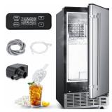 80 lb Freestanding Ice Maker, Stainless Steel