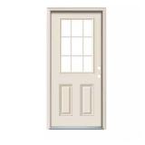 32x80 9-Lite Steel Door, Left-H, Prehung