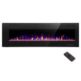 68 in Wall Electric Fireplace with Remote
