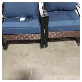 Outdoor wicker/metal rocking chairs set of 2