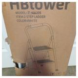 2 step ladder white