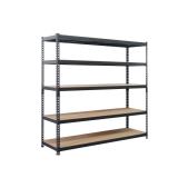 5-Tier Matte Black Steel Shelving Unit