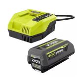 RYOBI 40V Lithium Battery & Fast Charger Kit