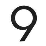 10 in. Matte Black Aluminum House Number 9