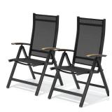 Aluminum Portable Outdoor Dining Chairs (2)