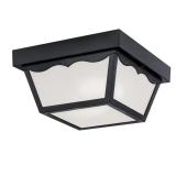 2-Light Black Polypropylene Flush Mount