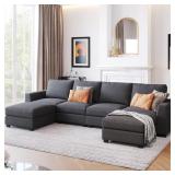 129in Square-Arm 3-Pc Sofa Set