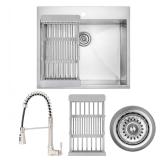 AKDY Drop-in 25x22 Stainless Steel Sink Kit