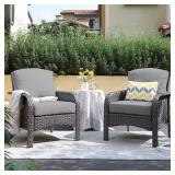 Denali Gray Wicker Lounge Chair Set (2)