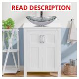 24x19x45 White Vanity with Solid Surface Top