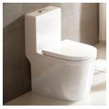 12 in. 1-Piece 1.1/1.6 GPF Dual Flush Modern Roun