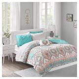 Avery 6-Pc Aqua Microfiber Twin XL Bed in Bag