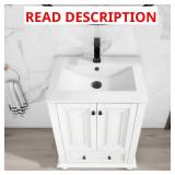 24" Vanity Top, White, TOP ONLY
