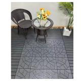 H-Shape Plastic Interlocking Deck Tiles, Gray