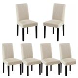 Beige Upholstered Dining Chairs set of 6