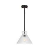 Liouet 12" Pendant Light, 1-Light, Black