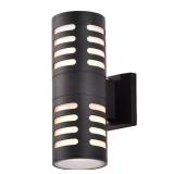11.75 in. 2-Light Black Outdoor Sconce