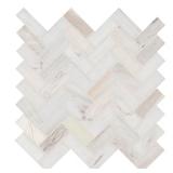 Angora Herringbone Marble Mosaic Tile (12x12)