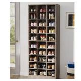 Gray Tall Shoe Cabinet, 30-Pairs, 10-Tier