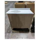 36" x 34" x 19" Vanity with Left Sink (Damaged)