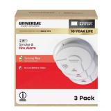 (3-Pack) Battery-Powered Smoke Detector