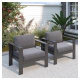 Solaste Metal Armchairs, 2 Pcs, Aluminum Grey