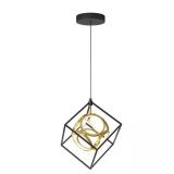 Luxury 18W 1-Light Black & Gold Mini Pendant