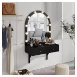 Floating Wall Makeup Vanity with Mirror