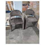 2 brown chairs