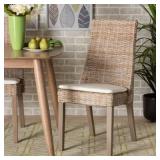 Toby Rattan Dining Chair Set, Brown, Cushions