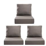 24x24x6 in 6-Piece Deep Seat Cushions, Gray