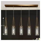 Modern Brass Island Linear Chandelier 5-Light