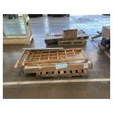 Shower floor, tile, unopened boxes
