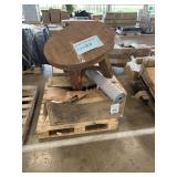 Microwave oven, wood table, 30ï¿½ vanity with top