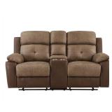 Anslee 73 in. W Brown Reclining Loveseat