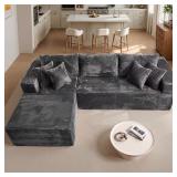 Allwex DIMO 108 in. L-Shape Sofa, Gray
