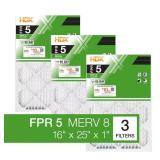 HDX 16x25x1 Pleated Furnace Filter (3-Pack)