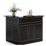 BYBLIGHT Kearsten L-Shaped Bar Table, 4-Tier
