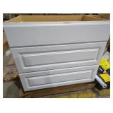 (Damaged Corners) 3 Drawer Cabinet White, 35 1/2"