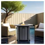 Unbranded 30-in Outdoor Fire Pit Table, Black