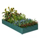 Galvanized Steel Raised Garden Bed 8x4x1 ft