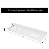 Etyi 72W x 22D Stone Vanity Top, 2 Sink
