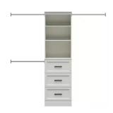 Reynolds 25in White Closet Tower (3 Drawers)