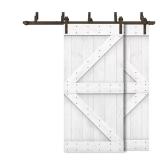 88x84in White Bypass Barn Door Kit